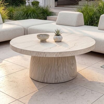 Cannes Medium Corner Sofa Set with Round Sintered Stone Table