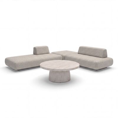 Cannes Small Corner Sofa Set with Round Sintered Stone Table