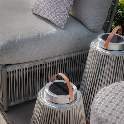Maldives U Shape Sofa Set with Square Rising Table - Cool Linen