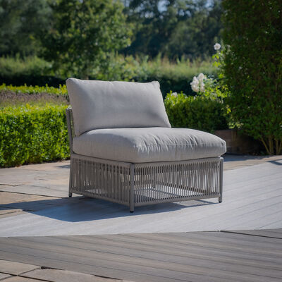 Maldives U Shape Sofa Set with Square Rising Table - Cool Linen