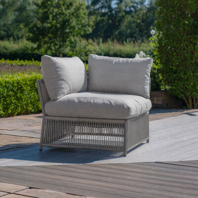 Maldives U Shape Sofa Set with Square Rising Table - Cool Linen