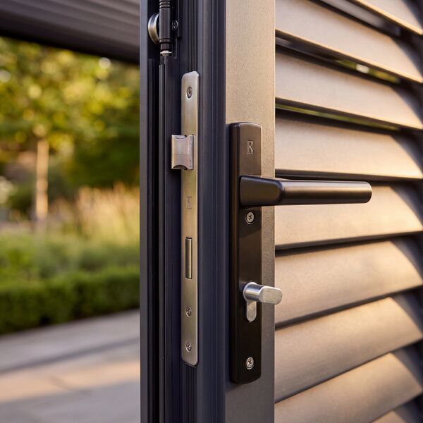 Eden Pergola Aluminium Rectangular 30x40 - 2 Grey Folding Doors + 2 Blinds  - Grey