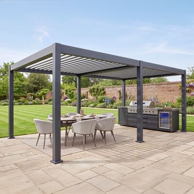 Eden Pergola 8 x 3 Pergola - Grey (3 x 4 Pergola x 2 with 4m Jointing Kit)