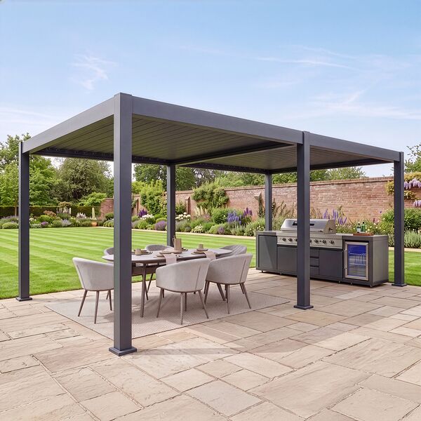 Eden Pergola 8 x 3 Pergola - Grey (3 x 4 Pergola x 2 with 4m Jointing Kit)