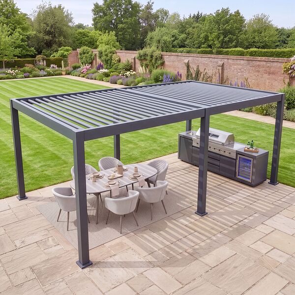 Eden Pergola 8 x 3 Pergola - Grey (3 x 4 Pergola x 2 with 4m Jointing Kit)
