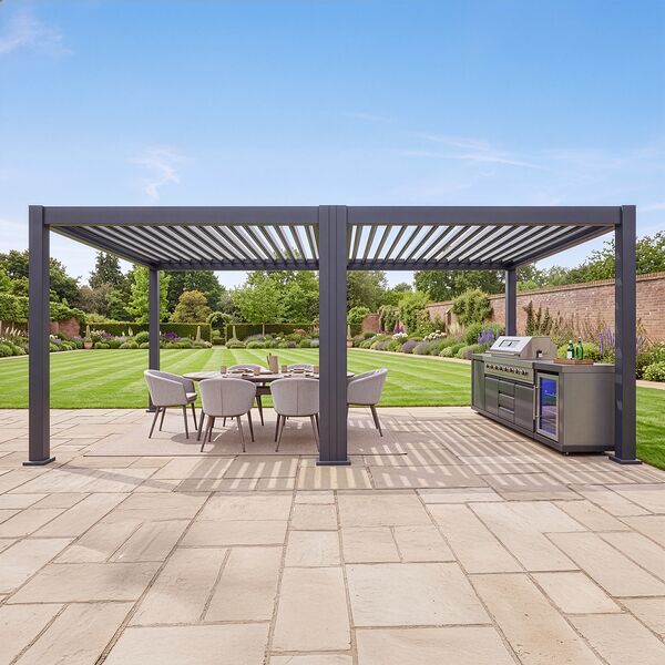 Eden Pergola 8 x 3 Pergola - Grey (3 x 4 Pergola x 2 with 4m Jointing Kit)