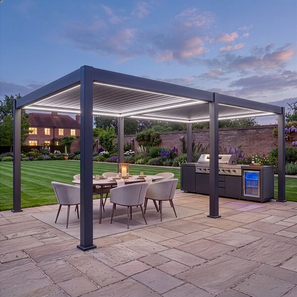 Eden Pergola 8 x 3 Pergola - Grey (3 x 4 Pergola x 2 with 4m Jointing Kit)