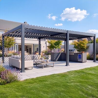 Eden Pergola 8 x 4  Pergola - Grey (4 x 4 Pergola x 2 with 4m Jointing Kit)