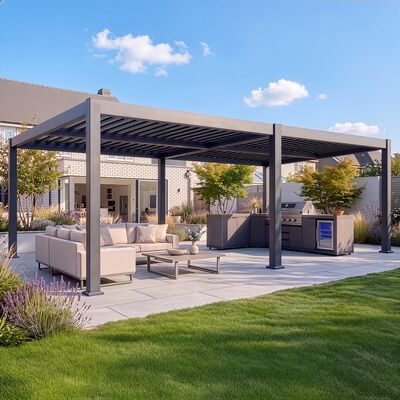 Eden Pergola 8 x 4  Pergola - Grey (4 x 4 Pergola x 2 with 4m Jointing Kit)