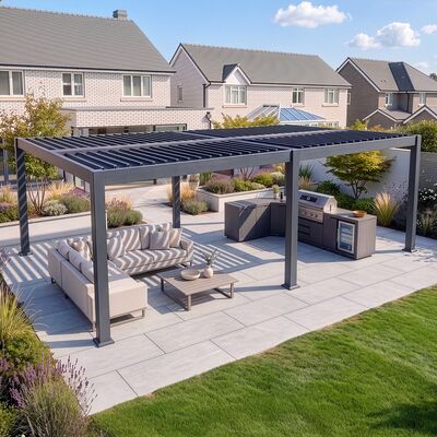 Eden Pergola 8 x 4  Pergola - Grey (4 x 4 Pergola x 2 with 4m Jointing Kit)