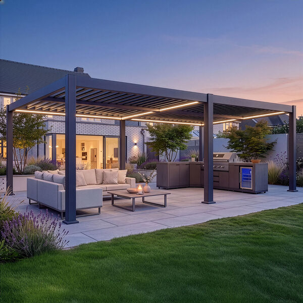 Eden Pergola 8 x 4  Pergola - Grey (4 x 4 Pergola x 2 with 4m Jointing Kit)