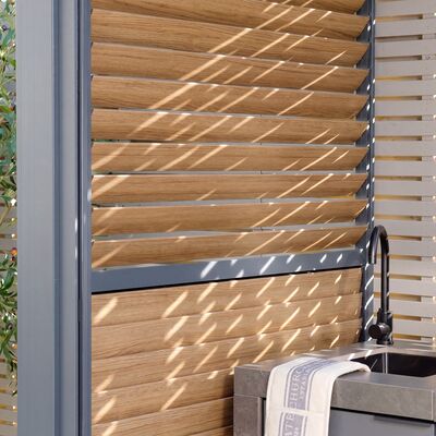 Eden Aluminium BBQ Shelter 3m x 1.4m Pergola - Wood Effect