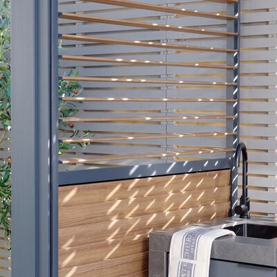 Eden Aluminium BBQ Shelter 3m x 1.4m Pergola - Wood Effect