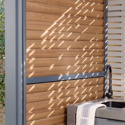 Eden Aluminium BBQ Shelter 3m x 1.4m Pergola - Wood Effect