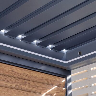 Eden Aluminium BBQ Shelter 3m x 1.4m Pergola - Wood Effect
