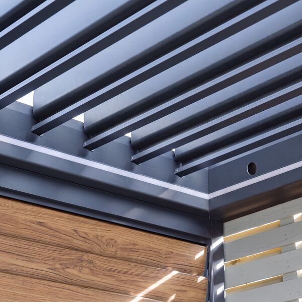 Eden Aluminium BBQ Shelter 3m x 1.4m Pergola - Wood Effect