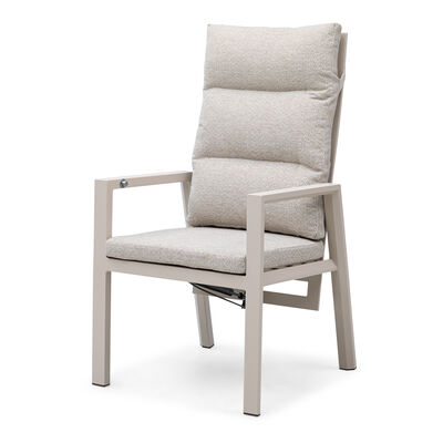 Valencia 6 Reclining Dining Chairs with Sicily Table  - Latte