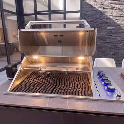 Maze Ember Outdoor Kitchen Island Unit with BBQ Grill and Fridge