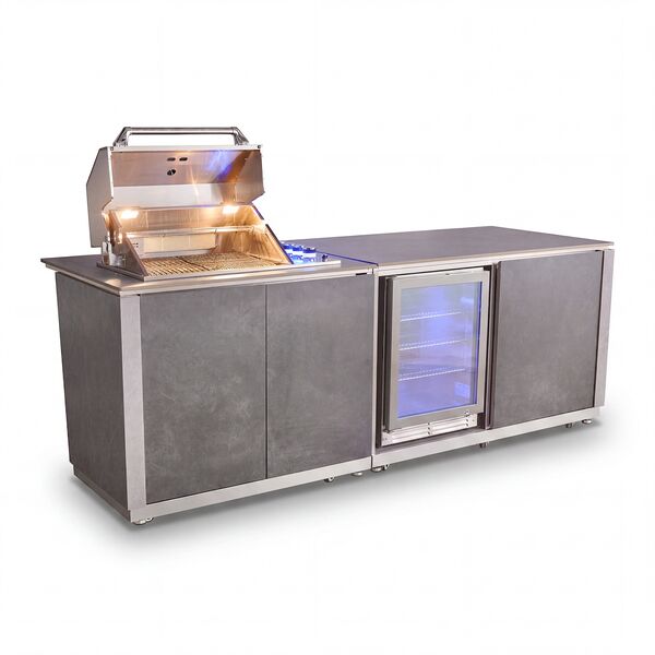 Maze Ember Outdoor Kitchen Island Unit with BBQ Grill and Fridge