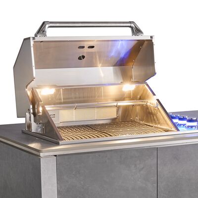 Maze Ember Outdoor Kitchen Island Unit with BBQ Grill and Fridge