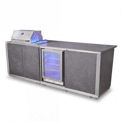 Maze Ember Outdoor Kitchen Island Unit with BBQ Grill and Fridge