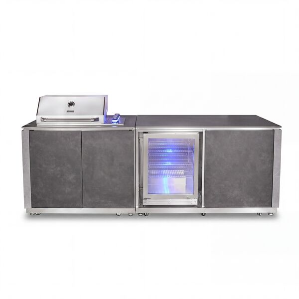 Maze Ember Outdoor Kitchen Island Unit with BBQ Grill and Fridge
