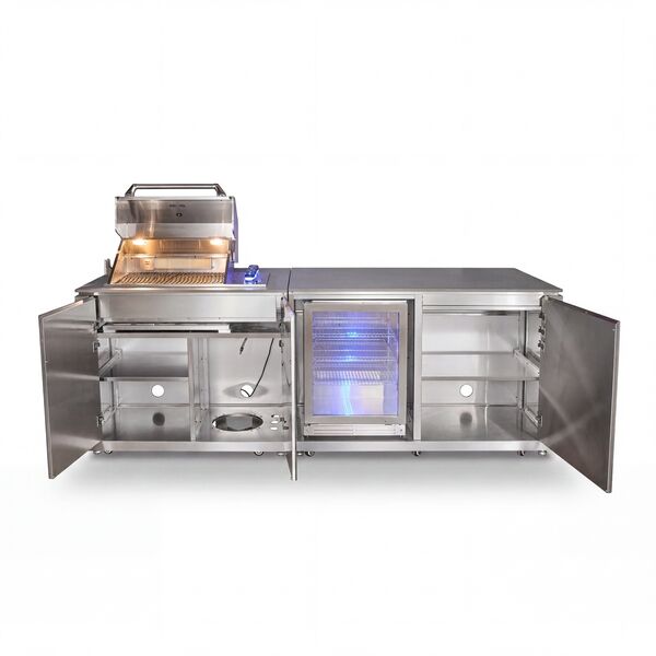 Maze Ember Outdoor Kitchen Island Unit with BBQ Grill and Fridge