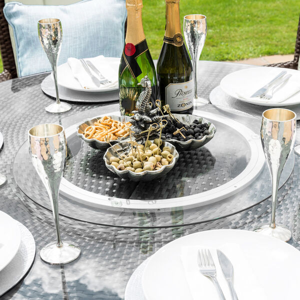 1350 Round Table with Ice Bucket and Lazy Susan / Brown