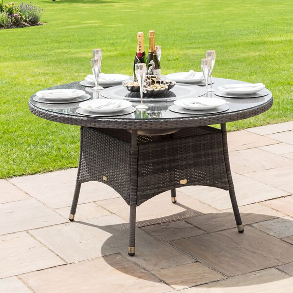 1350 Round Table with Ice Bucket and Lazy Susan / Grey