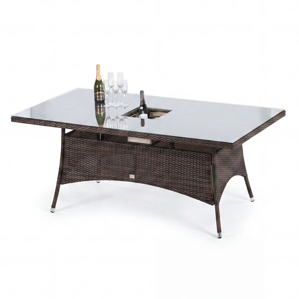 2000x1000 Rectangle Table with Ice Bucket / Brown
