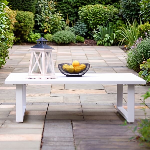 Ethos Square Coffee Table / White Aluminium