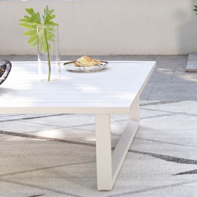Ethos Square Coffee Table / White Aluminium