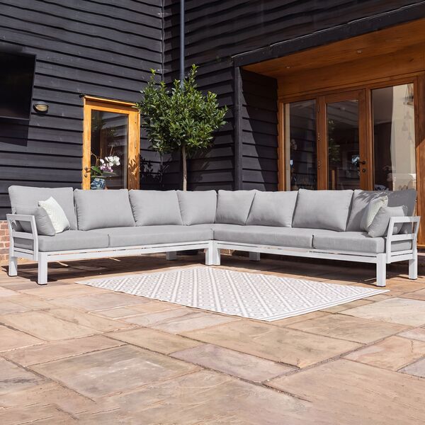 Oslo Large Corner Sofa/ White