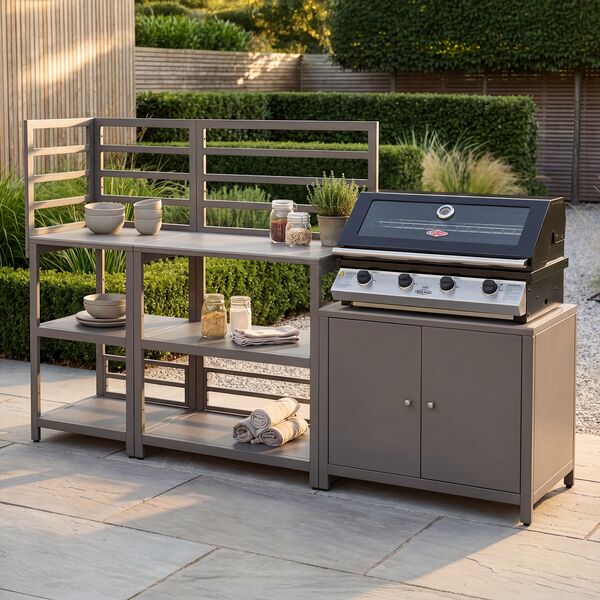 Napoli Outdoor Kitchen 3pc Set with BeefEater 1200E Series - 4 Burner Built In BBQ