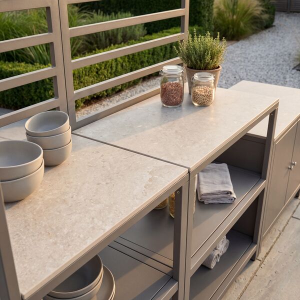 Napoli Outdoor Kitchen 3pc Set with BeefEater 1200E Series - 4 Burner Built In BBQ