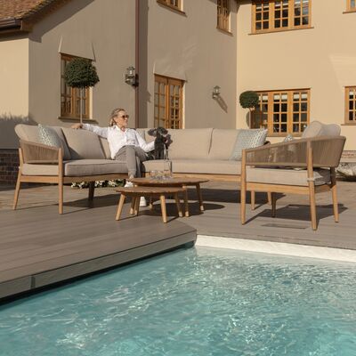 Maze - Porto Rope Weave Corner Sofa Set with Pair of Round Coffee Tables & Armchair product image