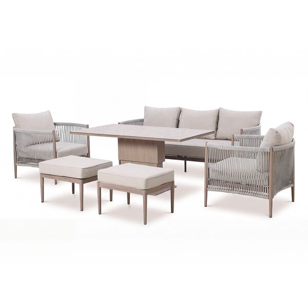 Havana 3 Seat Sofa Set With Rising Table - Ceramic Glass
