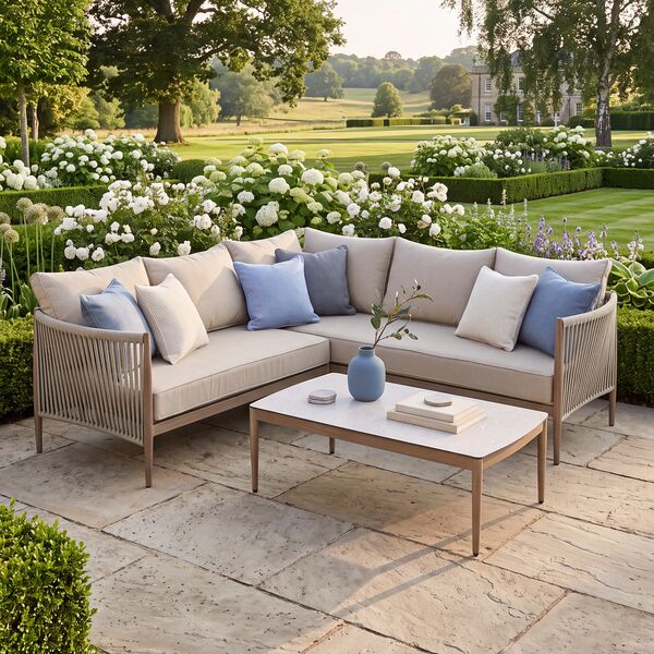 Havana Small Corner Sofa Set - Ceramic Glass