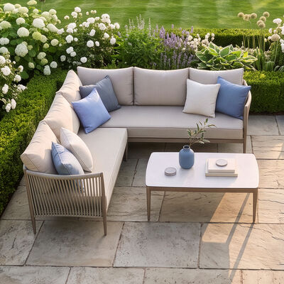 Havana Small Corner Sofa Set - Ceramic Glass