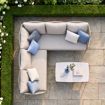 Havana Small Corner Sofa Set - Ceramic Glass