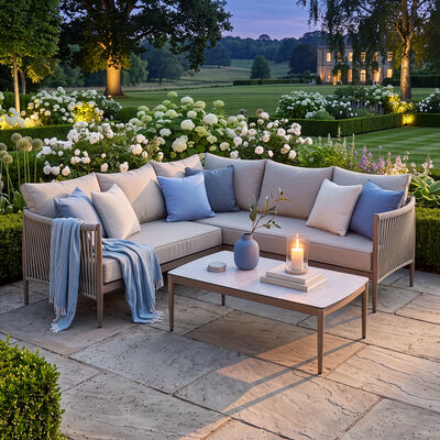 Havana Small Corner Sofa Set - Ceramic Glass