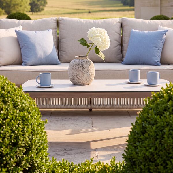 Havana Small Corner Sofa Set - Ceramic Glass