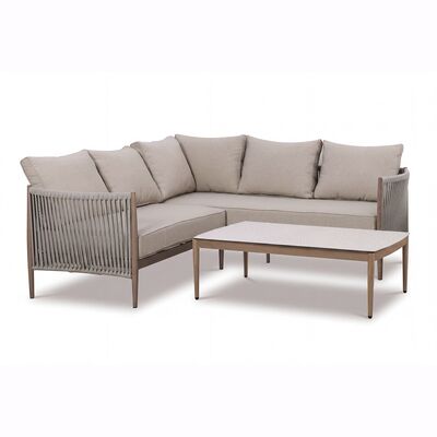 Havana Small Corner Sofa Set - Ceramic Glass