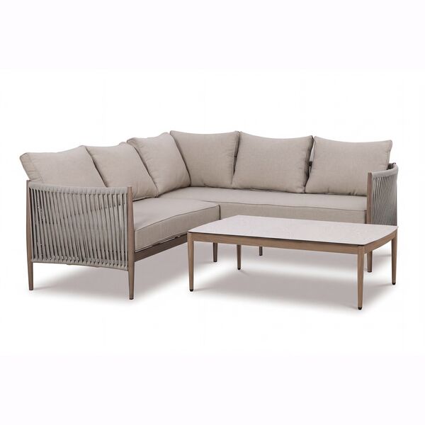 Havana Small Corner Sofa Set - Ceramic Glass
