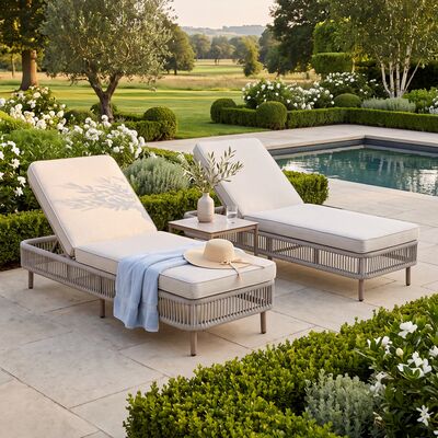 Havana 3pc Sunlounger Set - Ceramic Glass
