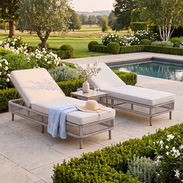Havana 3pc Sunlounger Set - Ceramic Glass