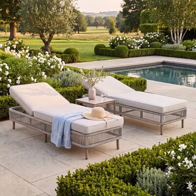 Havana 3pc Sunlounger Set - Ceramic Glass