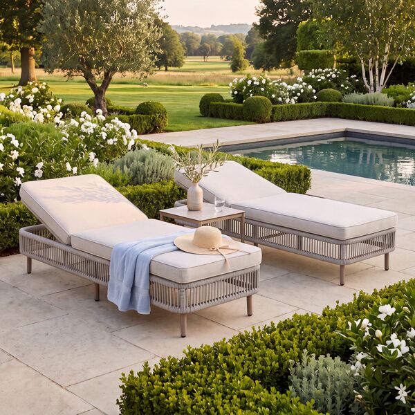 Havana 3pc Sunlounger Set - Ceramic Glass