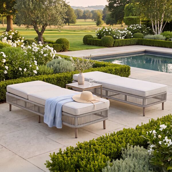 Havana 3pc Sunlounger Set - Ceramic Glass