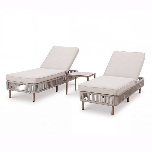 Havana 3pc Sunlounger Set - Ceramic Glass